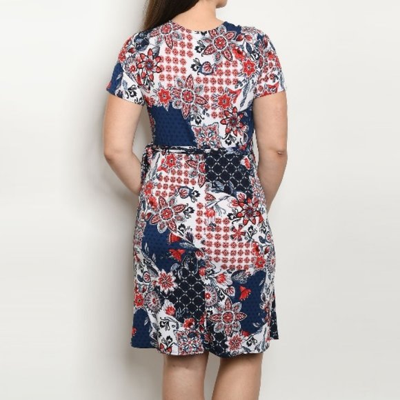 Patchwork Print Floral Dress Wrap - Picture 2 of 9